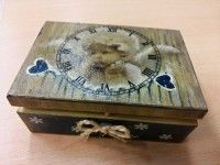 skrzyneczka na drobiazgi/ decoupage na drewnie