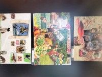 Kolaże, prace stworzone na warsztatch pod okiem Józefa Józaka