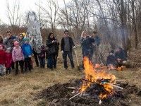 Parada z marzannami | wielkie ognisko